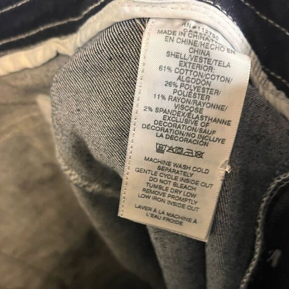 True Religion Darkwash Denim Cargo Maxi Skirt Size 26 - Picture 8 of 8